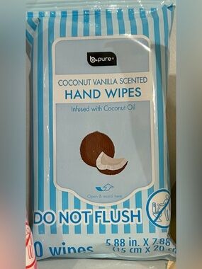 b·pure 💜 Coconut Vanilla Scented Hand Wipes 💜